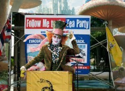 The Hatter at Tea Party rally